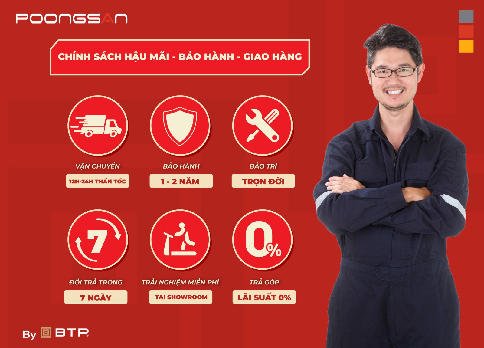 Poongsan TMP-889 có chính sách bảo hành lâu dài, giao hàng miễn phí